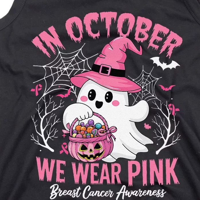 Breast Cancer Women Halloween In October We Wear Pin.K Tank Top