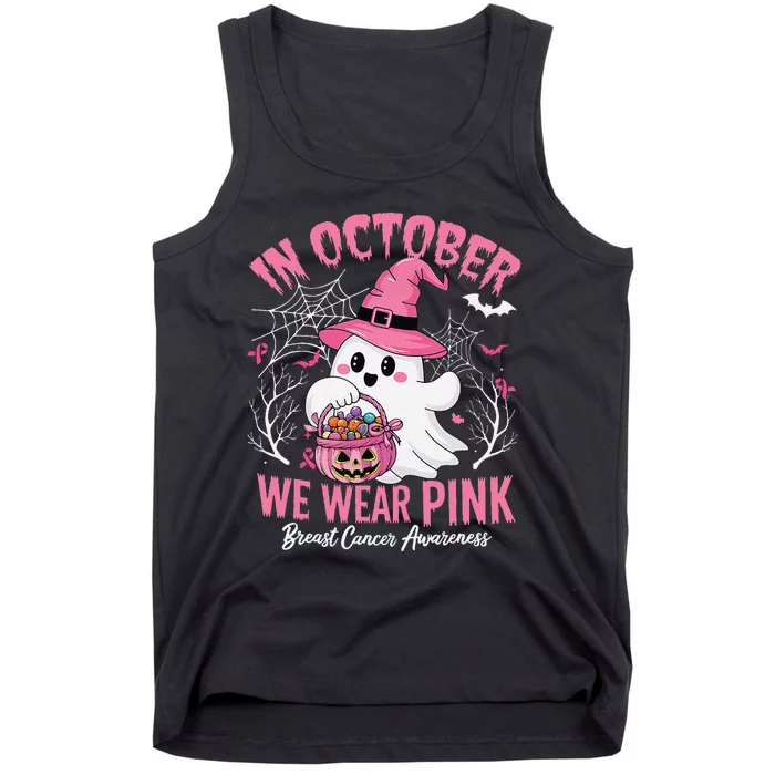 Breast Cancer Women Halloween In October We Wear Pin.K Tank Top