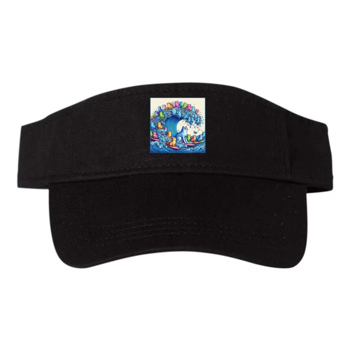 Blue Cats Wave For Kamala Funny Gift Valucap Bio-Washed Visor