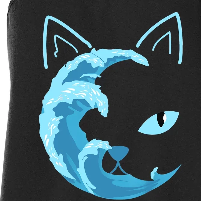 Blue Cats Wave For Kamala Funny Blue Wave Of Cat Ladies Women's Racerback Tank