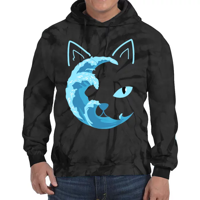 Blue Cats Wave For Kamala Funny Blue Wave Of Cat Ladies Tie Dye Hoodie