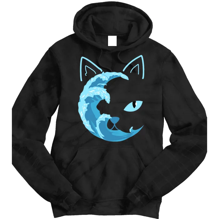 Blue Cats Wave For Kamala Funny Blue Wave Of Cat Ladies Tie Dye Hoodie