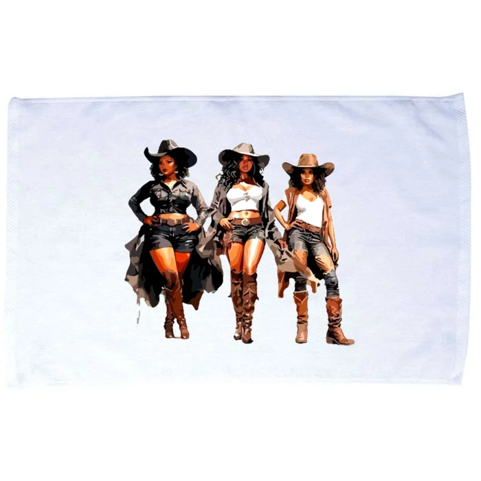 Black Cowgirl Western Rodeo Melanin Black History Texas Microfiber Hand Towel