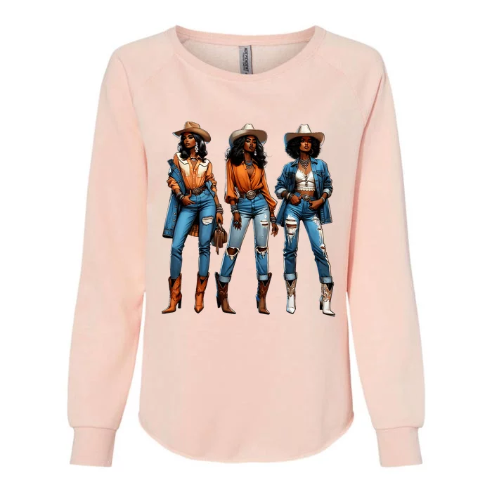 Black Cowgirl Western Rodeo Juneteenth Black History Texas Womens California Wash Sweatshirt