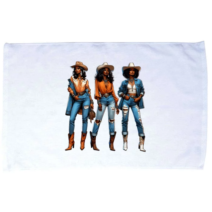 Black Cowgirl Western Rodeo Juneteenth Black History Texas Microfiber Hand Towel