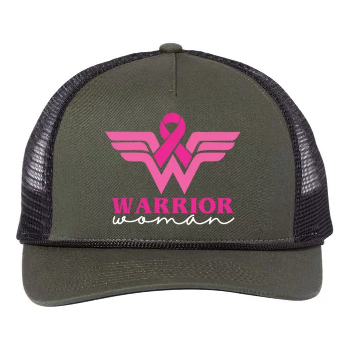 Breast Cancer Warrior Gift For Her Retro Rope Trucker Hat Cap