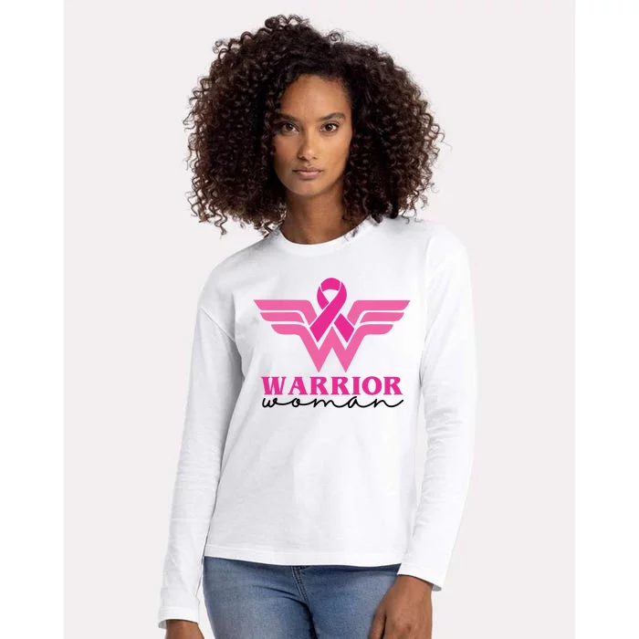 Breast Cancer Warrior Gift For Her Womens Cotton Relaxed Long Sleeve T-Shirt