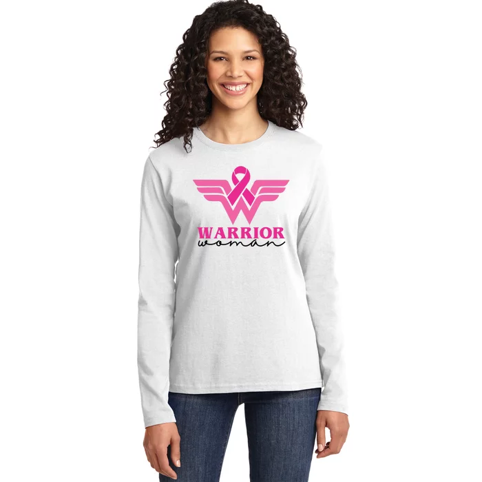 Breast Cancer Warrior Gift For Her Ladies Long Sleeve Shirt