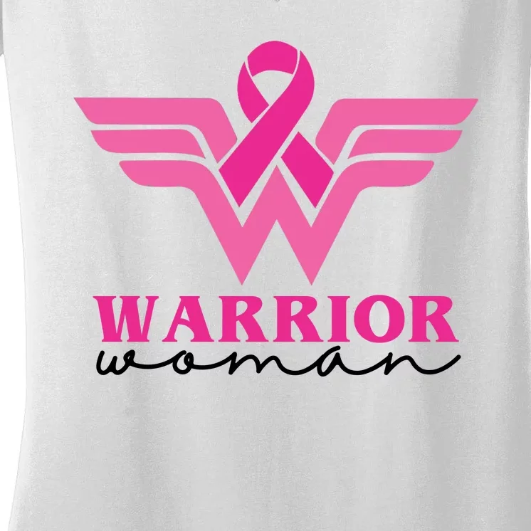 Breast Cancer Warrior Gift For Her Women's V-Neck T-Shirt