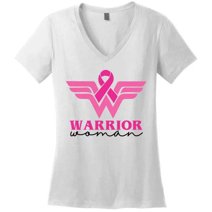 Breast Cancer Warrior Gift For Her Women's V-Neck T-Shirt