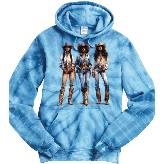 Black Cowgirl Western Rodeo Melanin Black History Juneteenth Tie Dye Hoodie