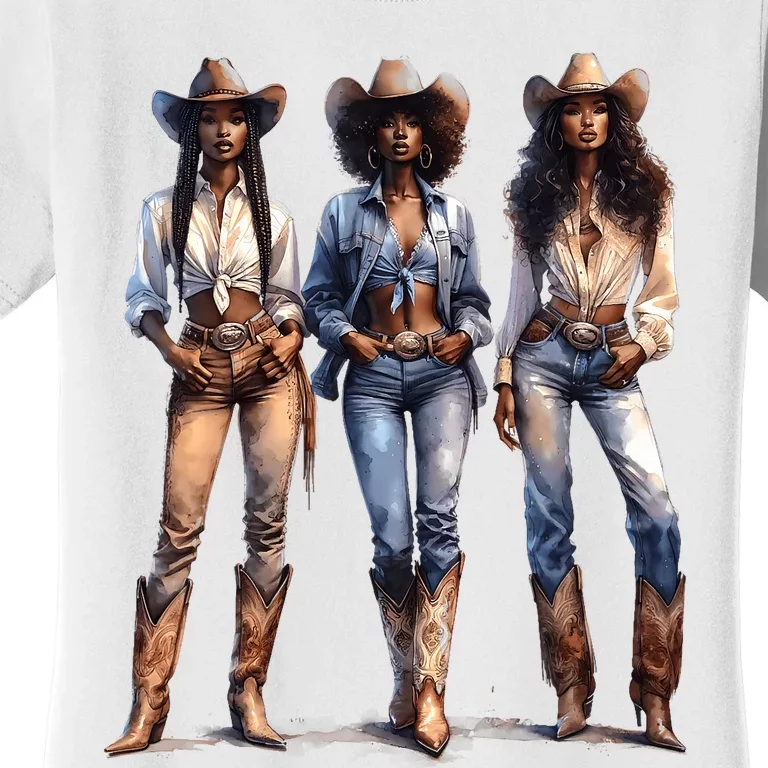 Black Cowgirl Western Rodeo Melanin Black History Juneteenth Women's T-Shirt