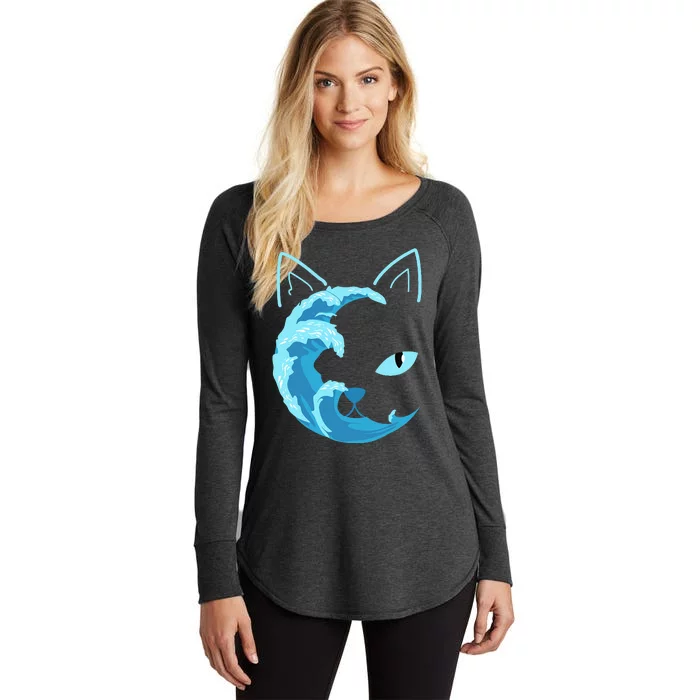 Blue Cats Wave For Kamala Funny Blue Wave Of Cat Ladies Women's Perfect Tri Tunic Long Sleeve Shirt