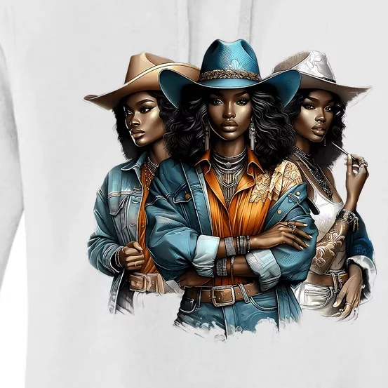 Black Cowgirl Western Rodeo Melanin Black History Juneteenth Gift Women's Pullover Hoodie