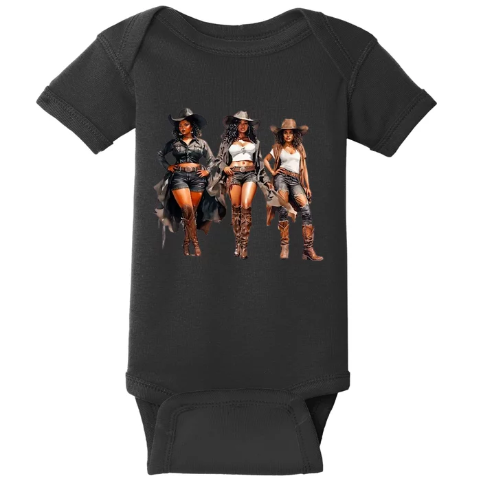 Black Cowgirl Western Rodeo Melanin Black History Texas Baby Bodysuit