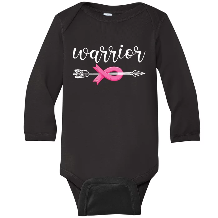 Breast Cancer Warrior Breast Cancer Awareness Baby Long Sleeve Bodysuit