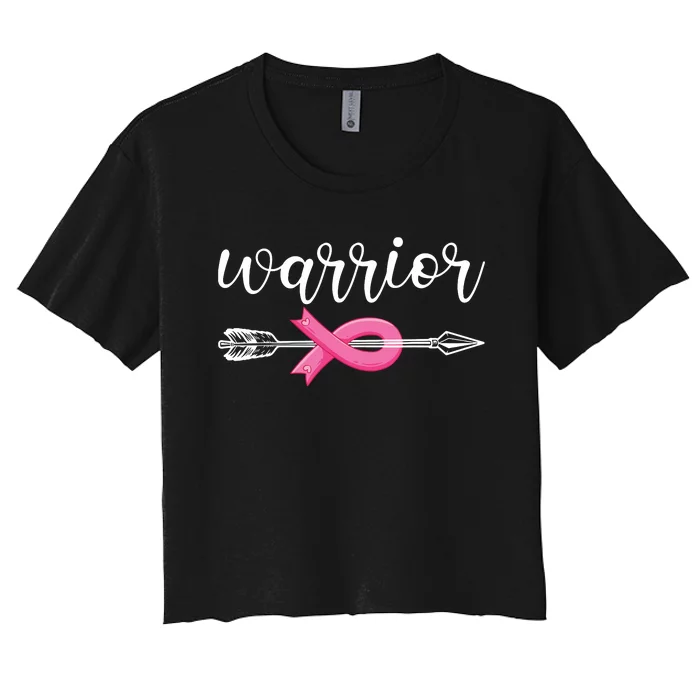 Breast Cancer Warrior Breast Cancer Awareness Women's Crop Top Tee