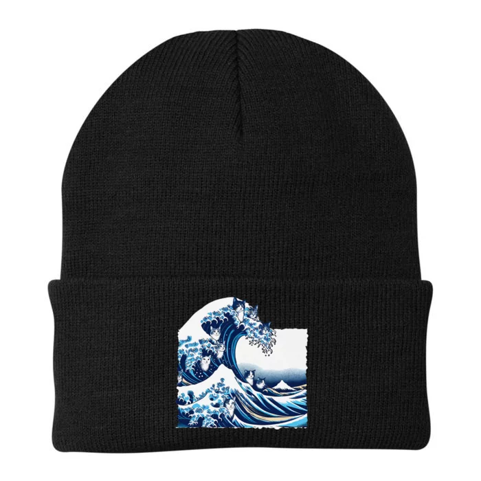 Blue Cats Wave For Kamala Funny Cat Owners Kamala Harris Gift Knit Cap Winter Beanie