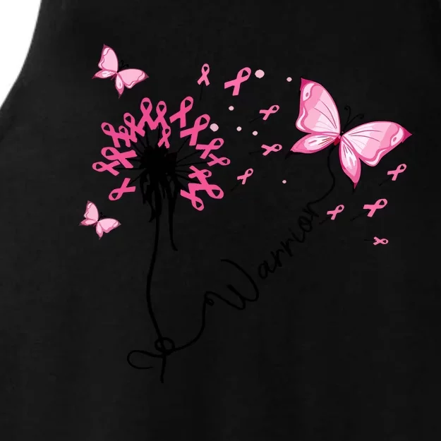 Breast Cancer Warrior Pink Ribbon Gift Ladies Tri-Blend Wicking Tank