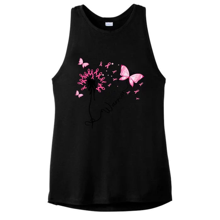 Breast Cancer Warrior Pink Ribbon Gift Ladies Tri-Blend Wicking Tank