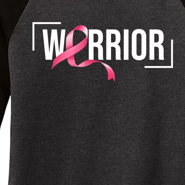 Breast Cancer Warrior Ribbon Women's Tri-Blend 3/4-Sleeve Raglan Shirt