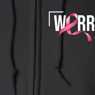 Breast Cancer Warrior Ribbon Full Zip Hoodie