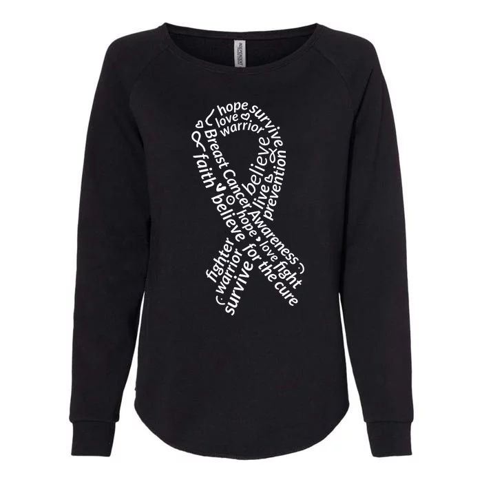 Breast Cancer Warrior Ribbon Awareness Womens California Wash Sweatshirt