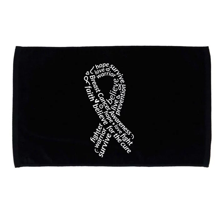 Breast Cancer Warrior Ribbon Awareness Microfiber Hand Towel