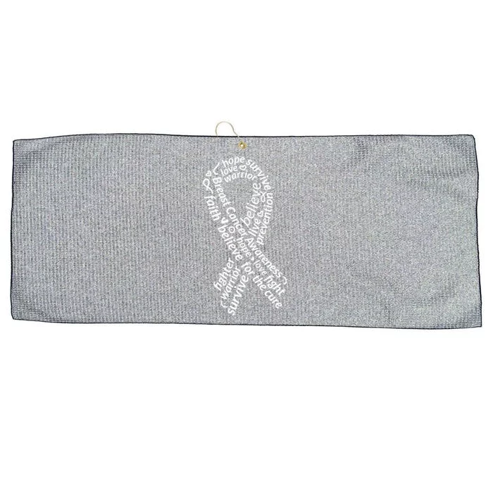 Breast Cancer Warrior Ribbon Awareness Large Microfiber Waffle Golf Towel