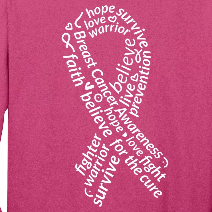 Breast Cancer Warrior Ribbon Awareness Long Sleeve Shirt