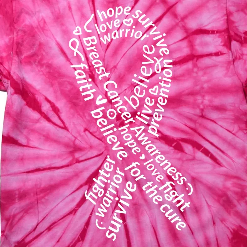 Breast Cancer Warrior Ribbon Awareness Tie-Dye T-Shirt