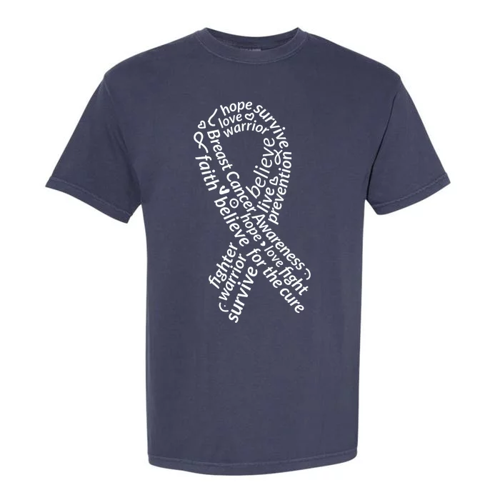 Breast Cancer Warrior Ribbon Awareness Garment-Dyed Heavyweight T-Shirt