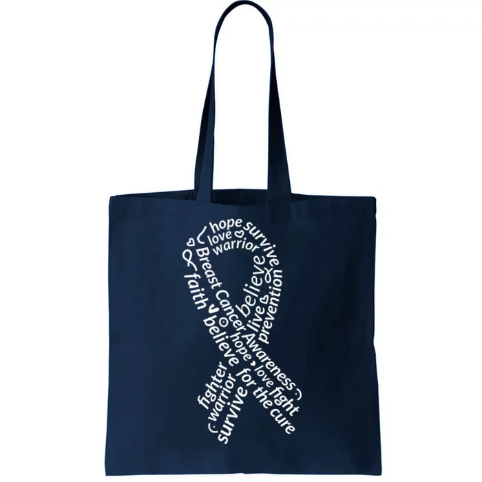 Breast Cancer Warrior Ribbon Awareness Tote Bag