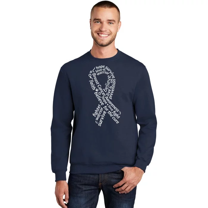 Breast Cancer Warrior Ribbon Awareness Tall Sweatshirt