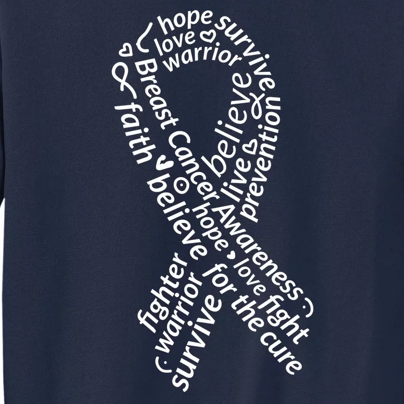 Breast Cancer Warrior Ribbon Awareness Tall Sweatshirt