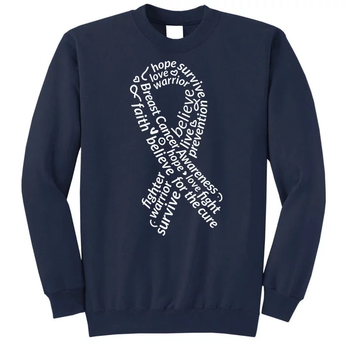 Breast Cancer Warrior Ribbon Awareness Tall Sweatshirt