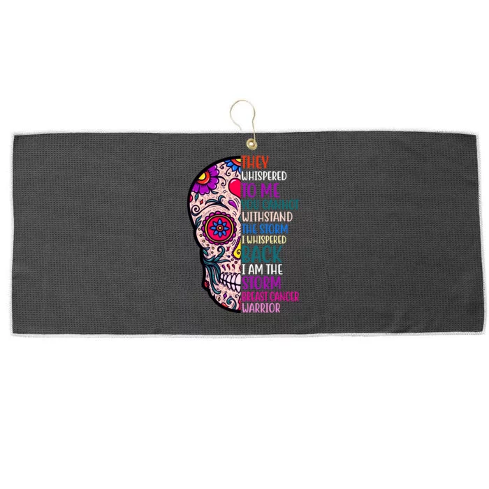 Breast Cancer Warrior I Am The Storm Quote Large Microfiber Waffle Golf Towel