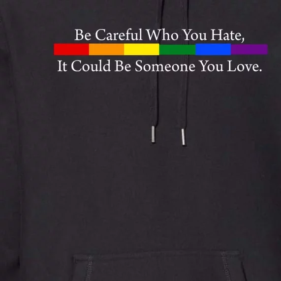 Be Careful Who You Hate It Could Be Someone You Love Premium Hoodie