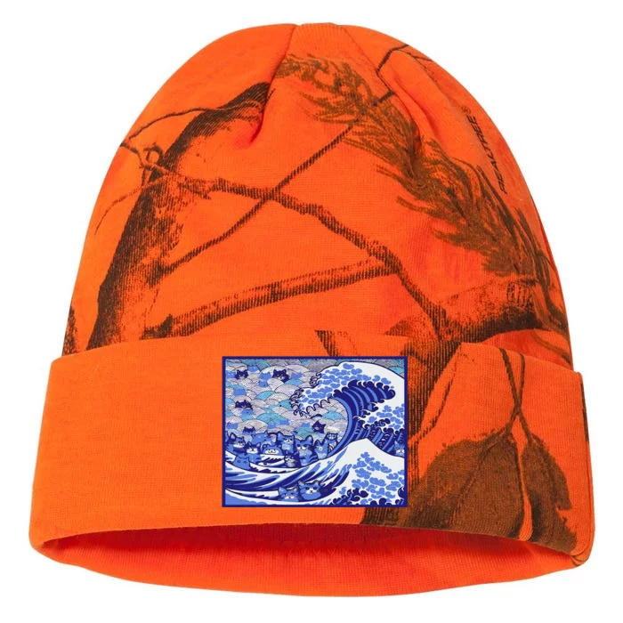 Blue Cats Wave For Kamala Funny Kati - 12in Camo Beanie