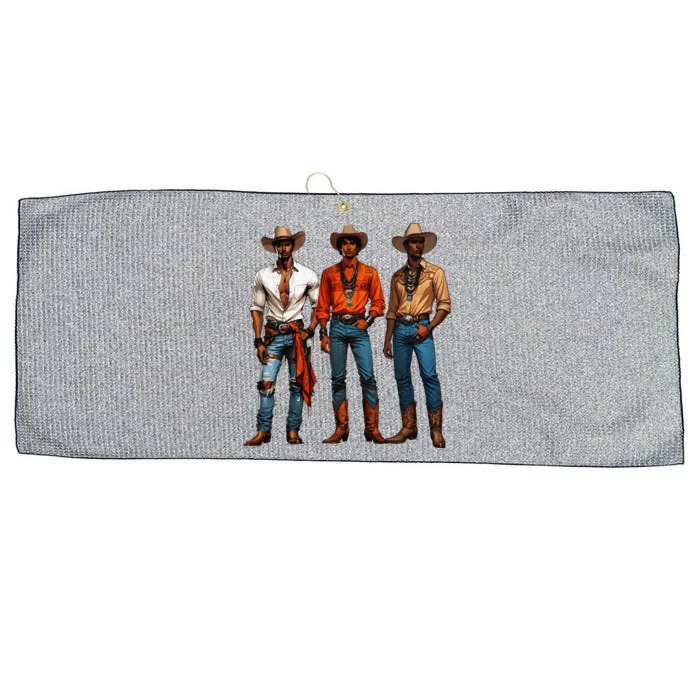 Black Cowboy Western Rodeo Melanin Black History Texas Large Microfiber Waffle Golf Towel