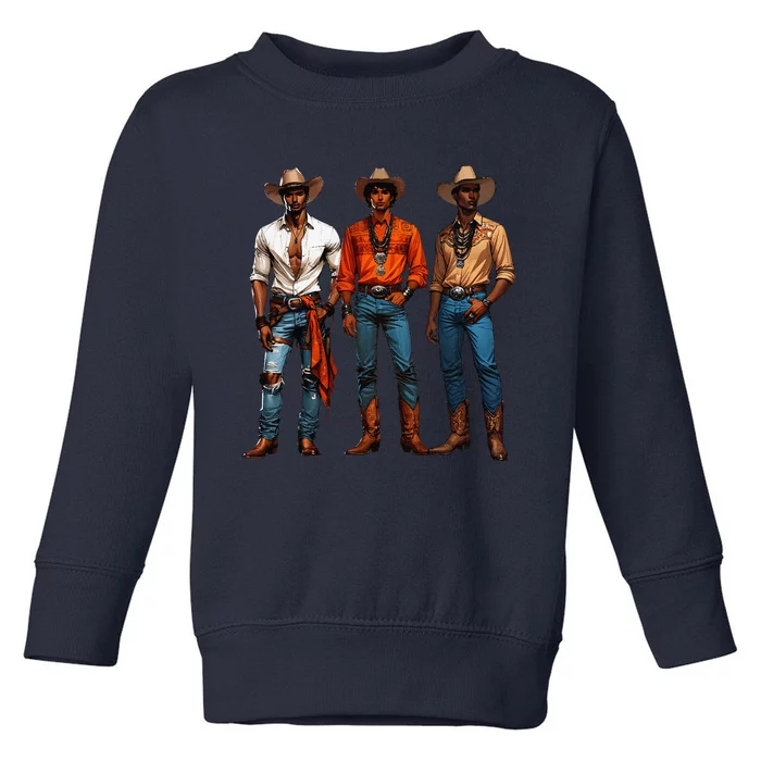 Black Cowboy Western Rodeo Melanin Black History Texas Toddler Sweatshirt