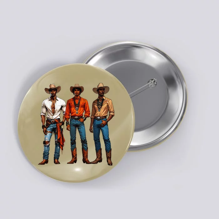 Black Cowboy Western Rodeo Melanin Black History Texas Button