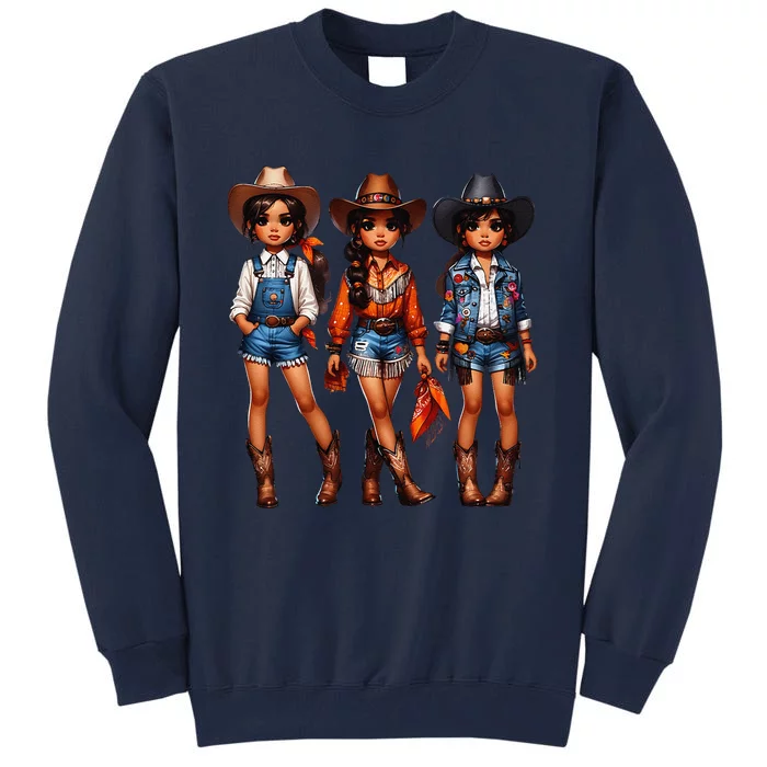 Black Cowgirl Western Rodeo Melanin Black History Texas Tall Sweatshirt