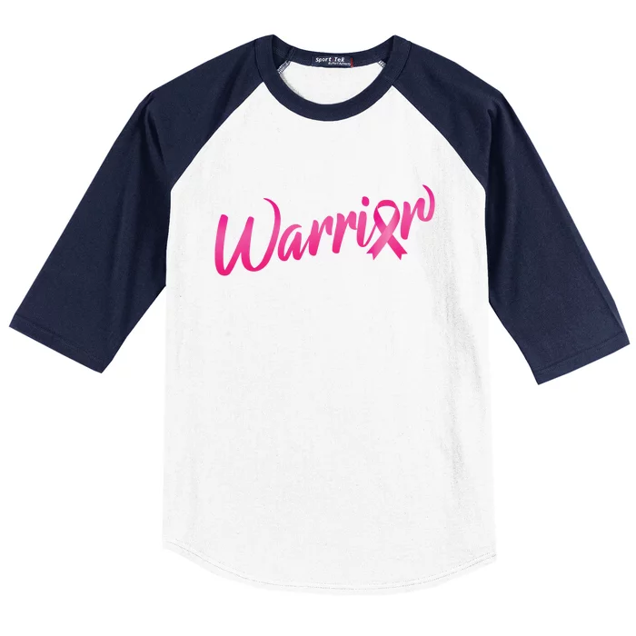 Breast Cancer Warrior Baseball Sleeve Shirt