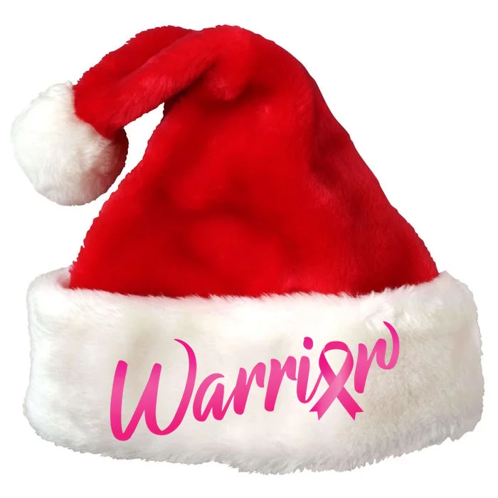 Breast Cancer Warrior Premium Christmas Santa Hat