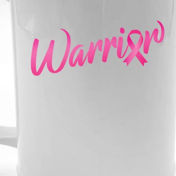 Breast Cancer Warrior Front & Back Beer Stein