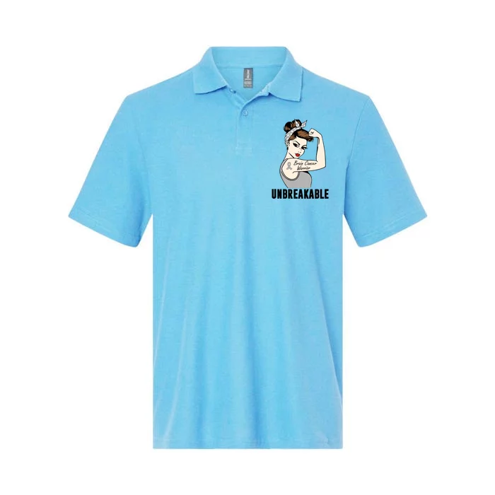 Brain Cancer Warrior Unbreakable Tee Brain Cancer Awareness Gift Softstyle Adult Sport Polo