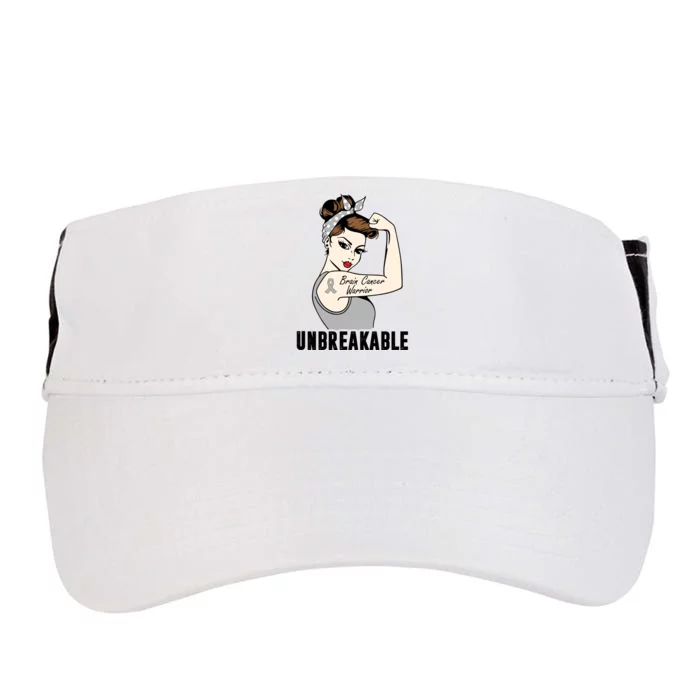 Brain Cancer Warrior Unbreakable Tee Brain Cancer Awareness Gift Adult Drive Performance Visor