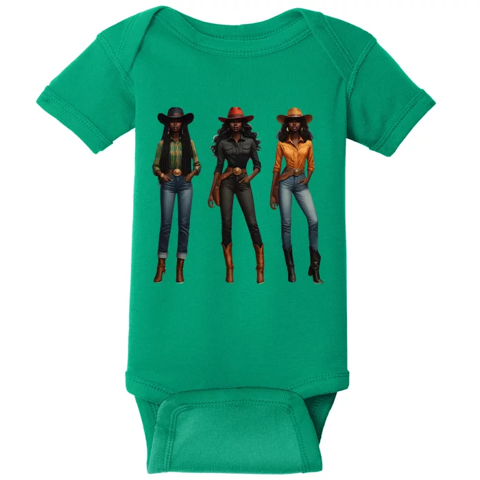 Black Cowgirl Western Rodeo Melanin Black History Texas Baby Bodysuit