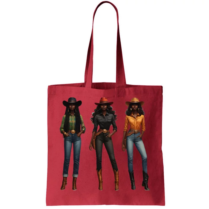 Black Cowgirl Western Rodeo Melanin Black History Texas Tote Bag